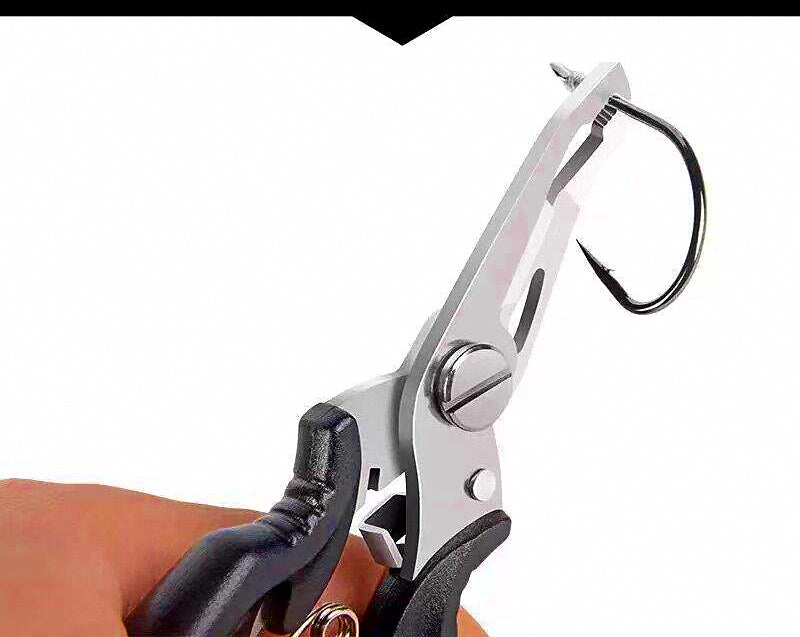 Stainless Fishing Pliers, Split Ring, Line Cutter & Hook Remover – product photo
