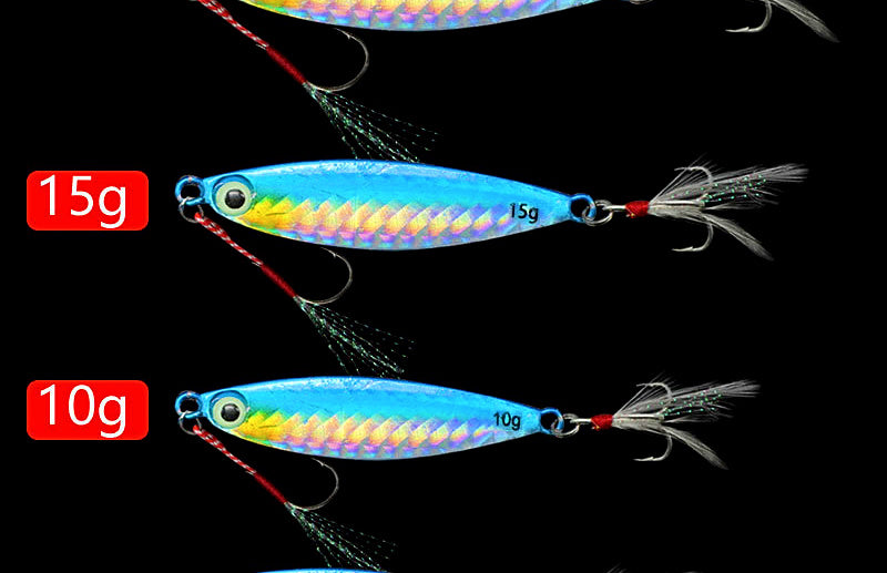 Casting Metal Jig, Feather Hook Option, 7–30 g (0.25–1.06 oz) – product photo