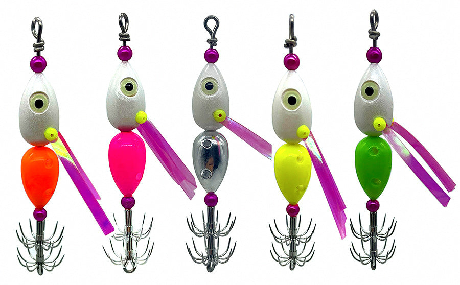 Glow Octopus & Squid Jig Set, 5 Colors in Box – product photo