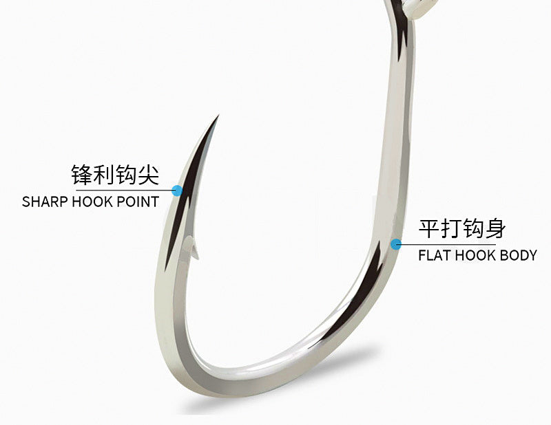 5X Strong Saltwater Jig Single Hooks, 2-Pack Set – product photo