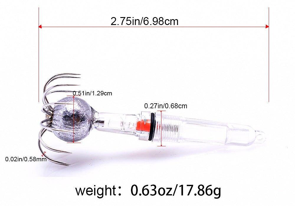 LED Squid Jig, Lighted Lead Head Hook, Size 18 – product photo