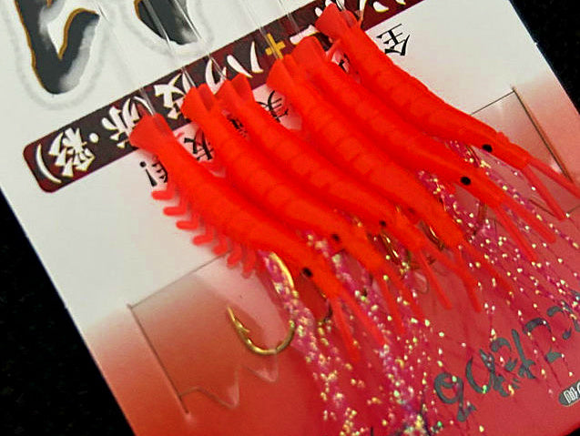 Red Shrimp 6-Hook String Rig, Size 15–17, 5 or 10 Packs – product photo