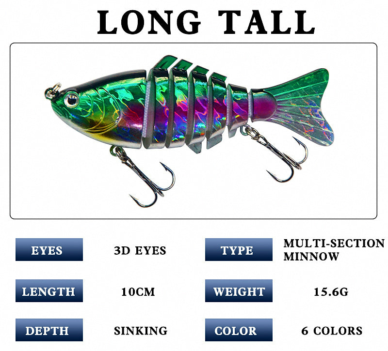 7-Segment Jointed Minnow Swimbait, 15.6 g (0.55 oz), 10 cm – product photo