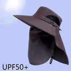 Wide Brim Fishing Bucket Hat, Sun Hat with Optional Face Mask – product photo