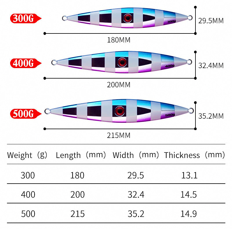 Glow Slow Pitch Jig, 150–500 g (5.3–17.6 oz) – product photo