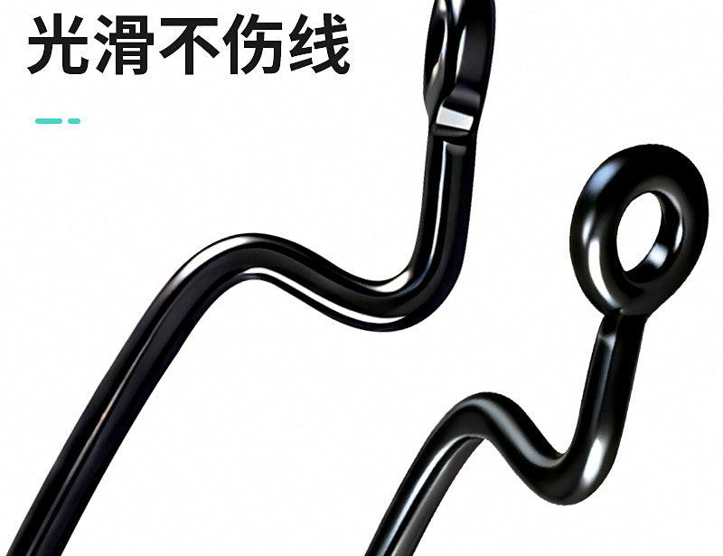 Wide Gap Offset Worm Hooks, Black Nickel, Sizes 1–6/0 – product photo