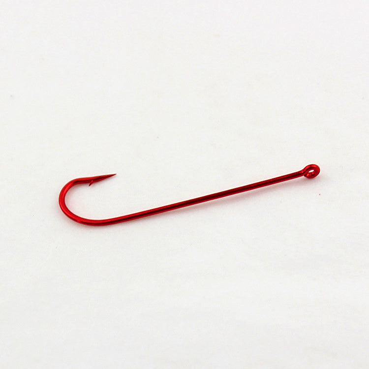 Red Long Shank Bloodworm Hooks, Barbless, Sizes 10–1 – product photo