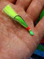 Fish Skin Bait Rig, 10 Barbed Hooks, White or Green – product photo