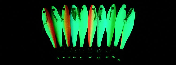 Glow Wood Shrimp Squid Jig, 10 cm (3.9 in), Painted – product photo