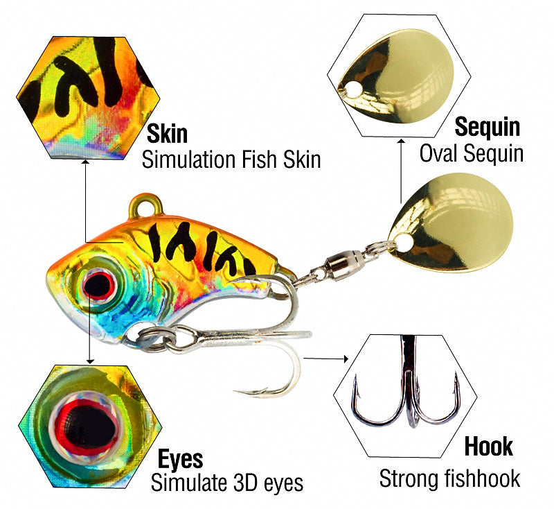Mini VIB Vibration Lure with Spinner Blade, 5–20 g (0.18–0.7 oz) – product photo
