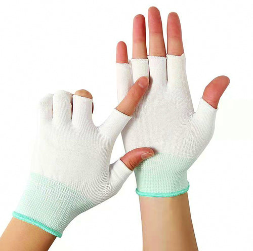 Thin Fingerless Fishing Gloves, Nylon Sun Protection – product photo