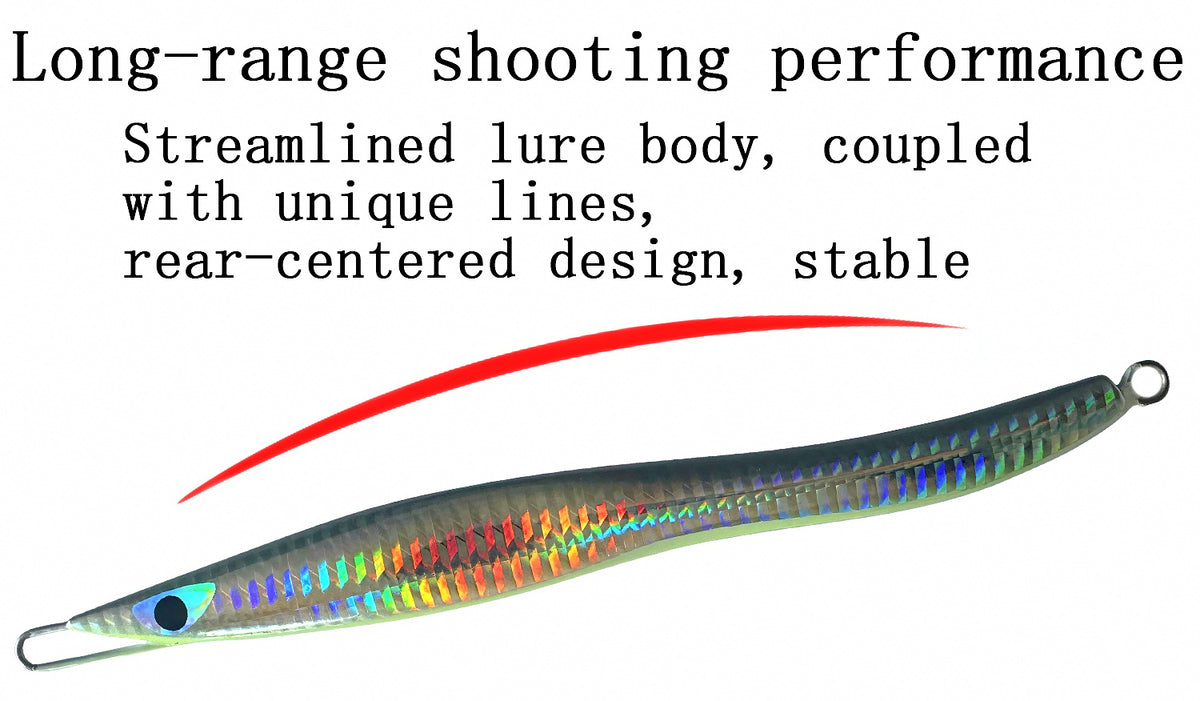 S-Shape Slow Pitch Jig, Glow & Laser, 100–200 g (3.5–7.1 oz) – product photo