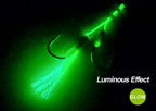 Fish Skin Jig Double Hook, UV Glow Green, 1/0–4/0 – product photo