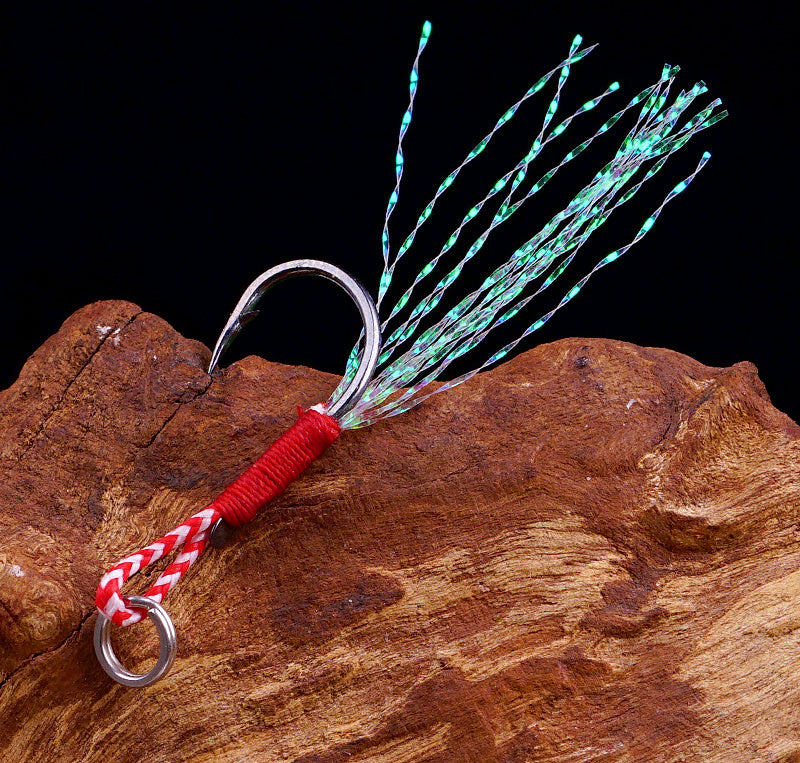 Barbed Single Hooks, Bright Thread, 5 x 100 pc Set – product photo