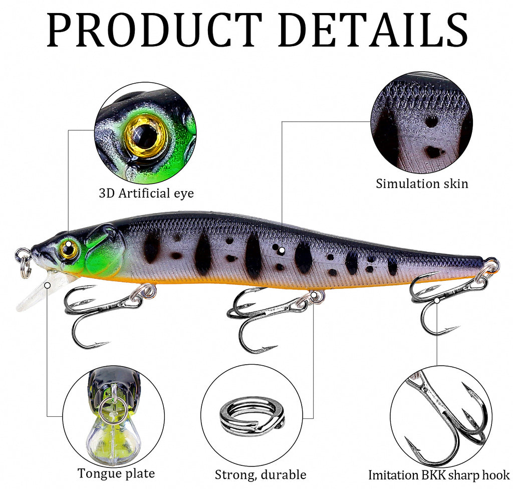 Sinking Minnow Hard Bait, 11.5 cm (4.5 in) 14 g (0.49 oz) – product photo