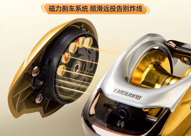 Round Baitcasting Reel, DC Brake, 6.1:1, 12 Bearings – product photo