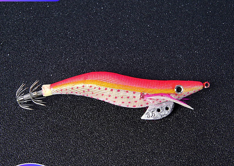Wooden Shrimp Squid Jig Set, Glow Rattle, Sizes 2.5–3.5 – product photo
