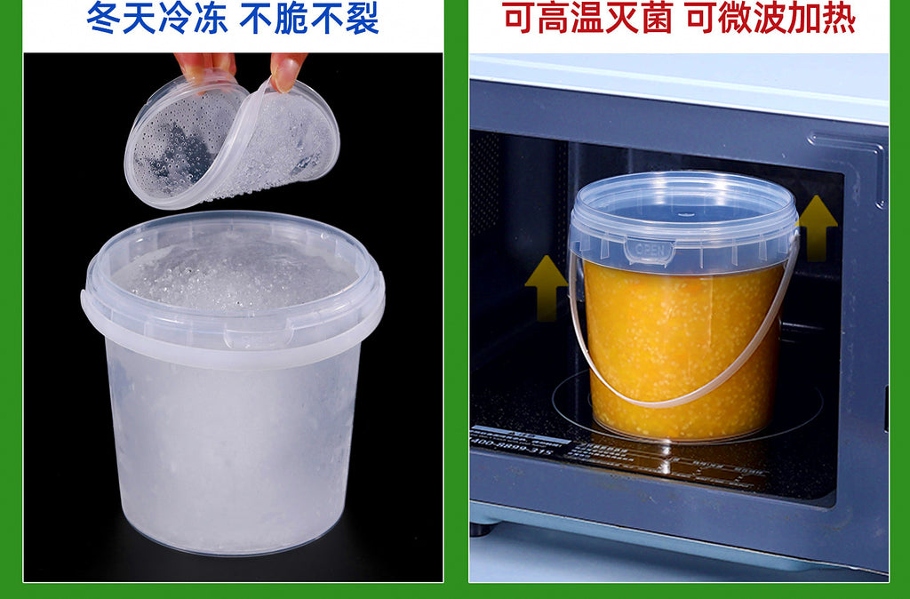Clear Plastic Bait Bucket with Lid & Handle, 0.5–10 L – product photo