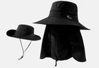 Wide Brim Sun Hat with Face & Neck Cover, Adjustable 55–59 cm – product photo