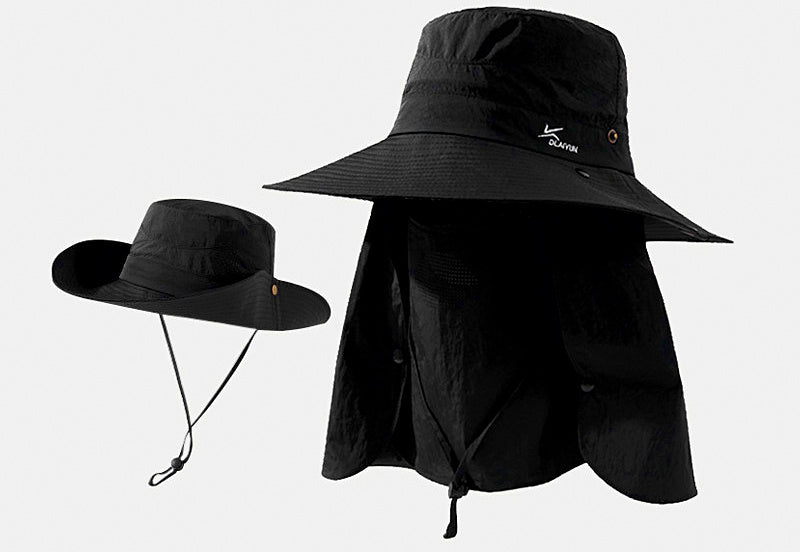 Wide Brim Sun Hat with Face & Neck Cover, Adjustable 55–59 cm – product photo