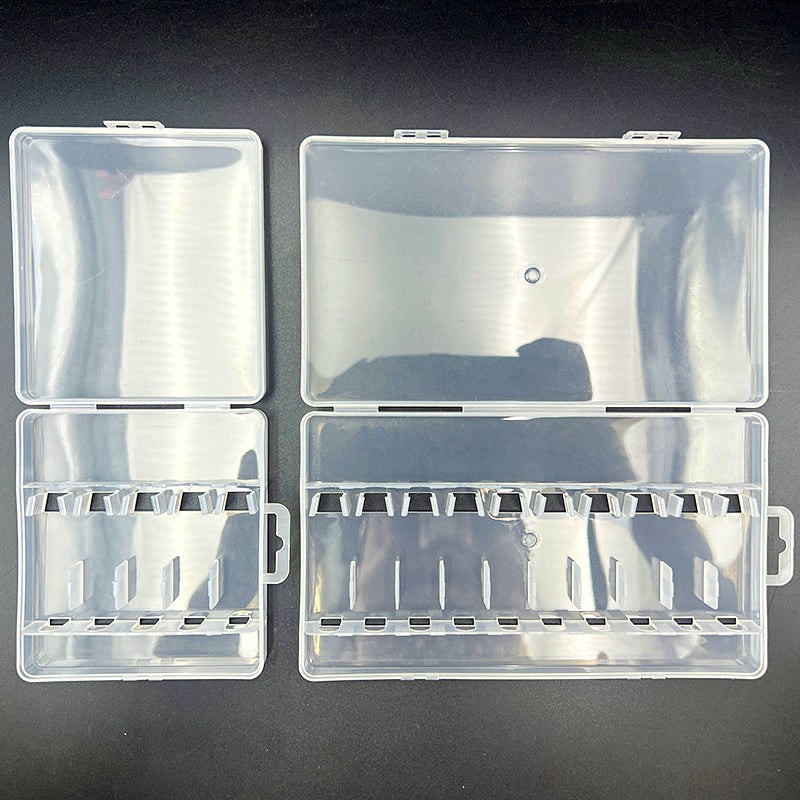 Clear Plastic Tackle Box for Squid Jigs & Lures, 5 or 10 Slot – product photo