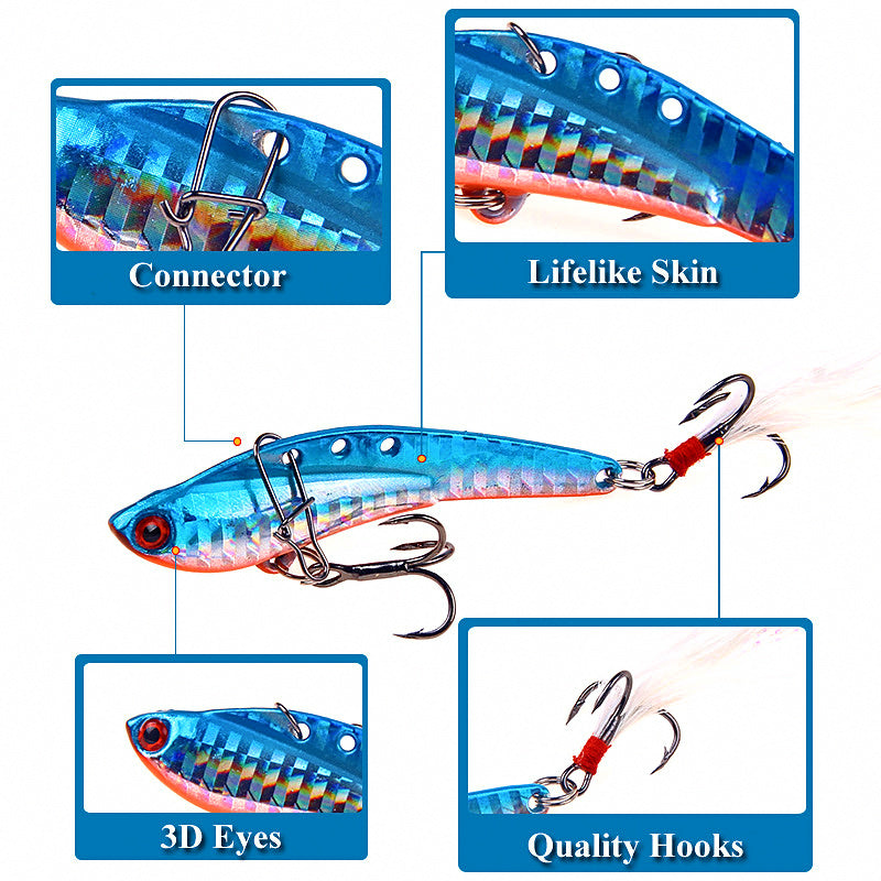 VIB Blade Bait with Feathered Hook, 13–30 g (0.5–1.1 oz) – product photo