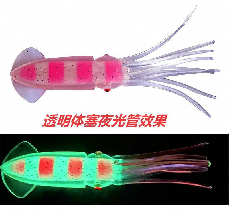Soft Squid Lure, Glow Colors, 8–20 cm (3–8 in) – product photo