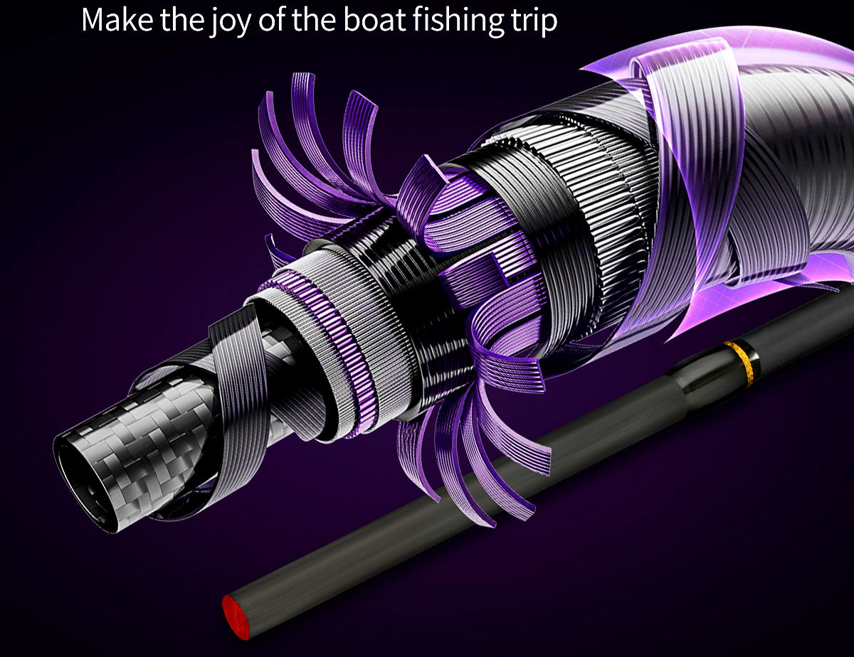 Slow Pitch Jigging Rod, Solid Carbon, 1-Piece, 1.8-1.98 m – product photo