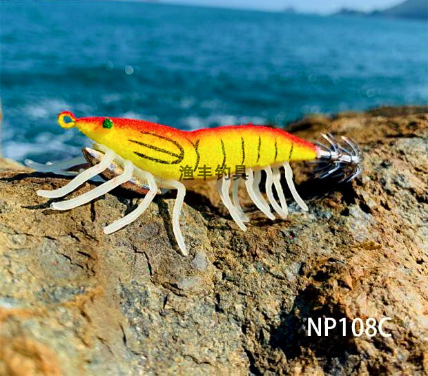 Glow Squid Jig Egi, Realistic 3D Wood Shrimp, Size 3.0/3.5 – product photo