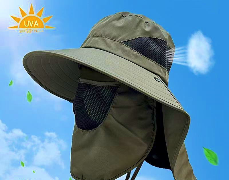 Wide Brim Sun Hat, Adjustable Foldable Fishing Hat – product photo
