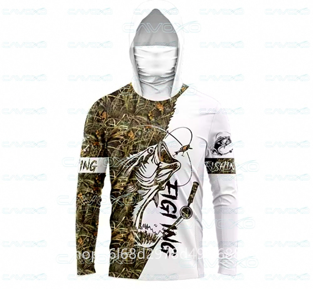 Men's Ice Silk Fishing Hoodie, Quick-Dry Sun Shirt – product photo