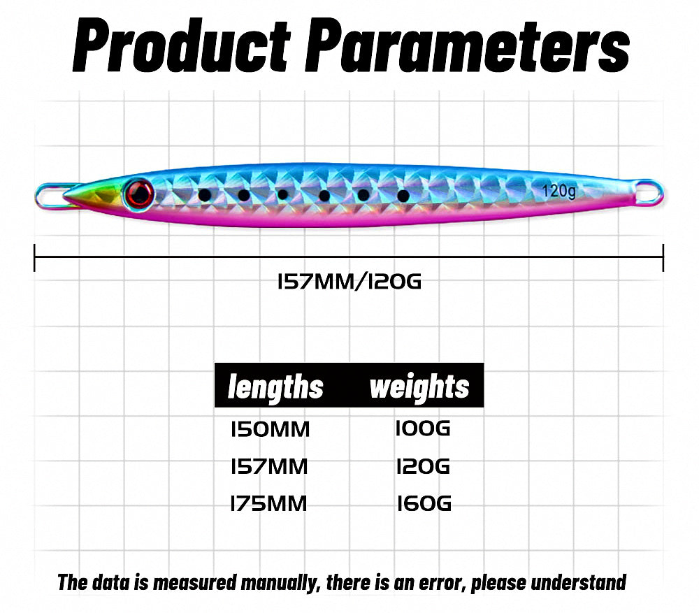 Slow Pitch Metal Jig, 100–160 g (3.5–5.6 oz) – product photo