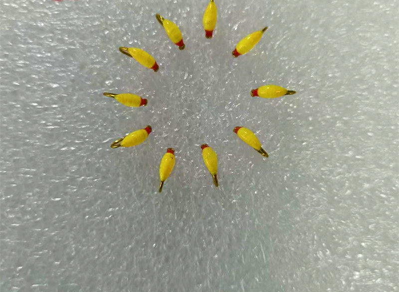 Red Head Yellow Nymph Flies, Barbed Hooks, Size 10–20 – product photo