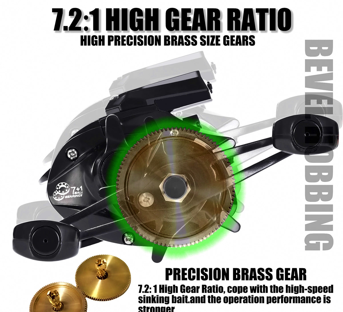 Solar Digital Display Baitcasting Reel, USB Rechargeable – product photo