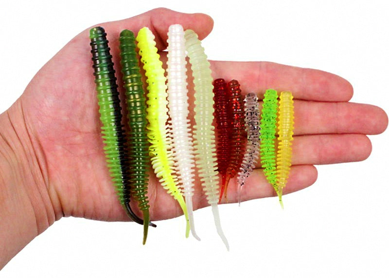Screw Tail Soft Plastic Worm, 6 cm / 11 cm, 1 kg Bulk Pack – product photo