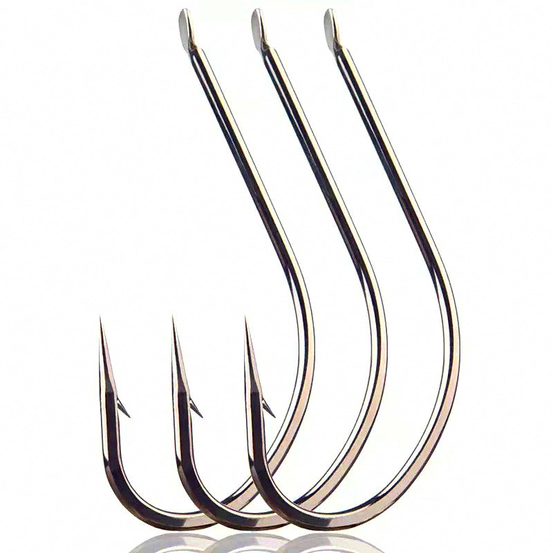 Eyed Barbed Hooks, Round or Knife-Edge Point, 10–50 Pack
