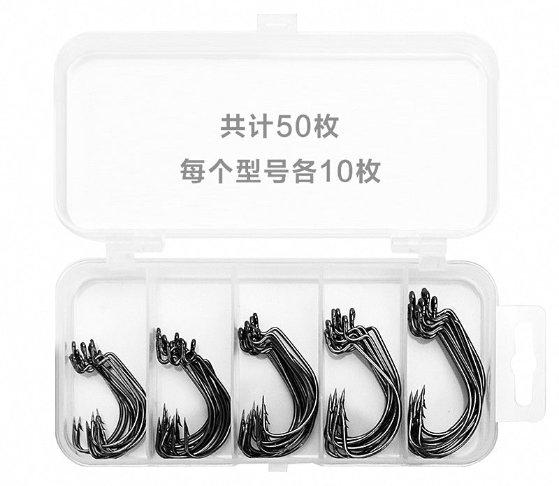 Black Nickel Offset Worm Hooks, Assorted Kit or Single Size – product photo