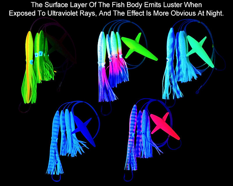 Trolling Squid Lure with Propeller, UV Glow, 203 g (7.2 oz) – product photo