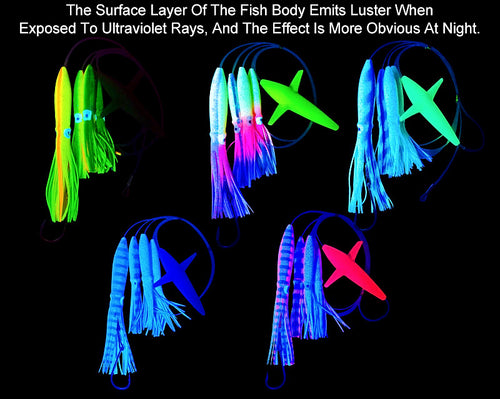 Trolling Squid Lure with Propeller, UV Glow, 203 g (7.2 oz) – product photo