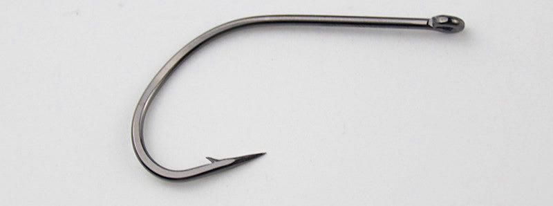Black Ring Eye Long Shank Offset Hooks, Bulk Pack – product photo