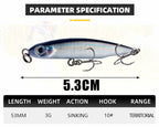 Micro Sinking Pencil Lure, 5.3 cm (2.1 in), 3 g (0.11 oz) – product photo