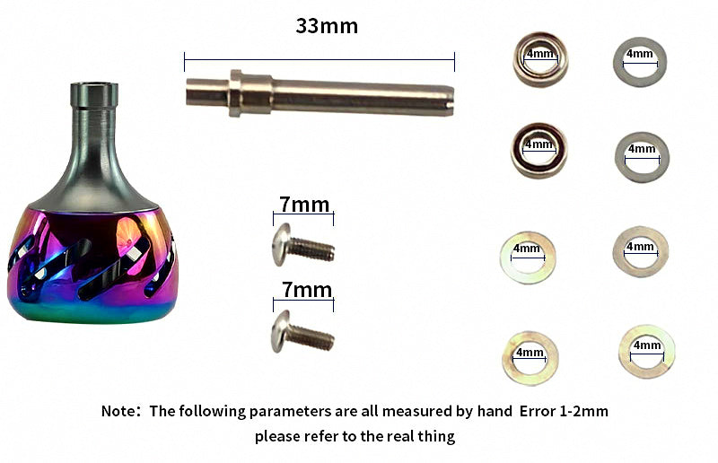 Aluminum Reel Handle Knob, Multicolor, 30/35/38 mm – product photo