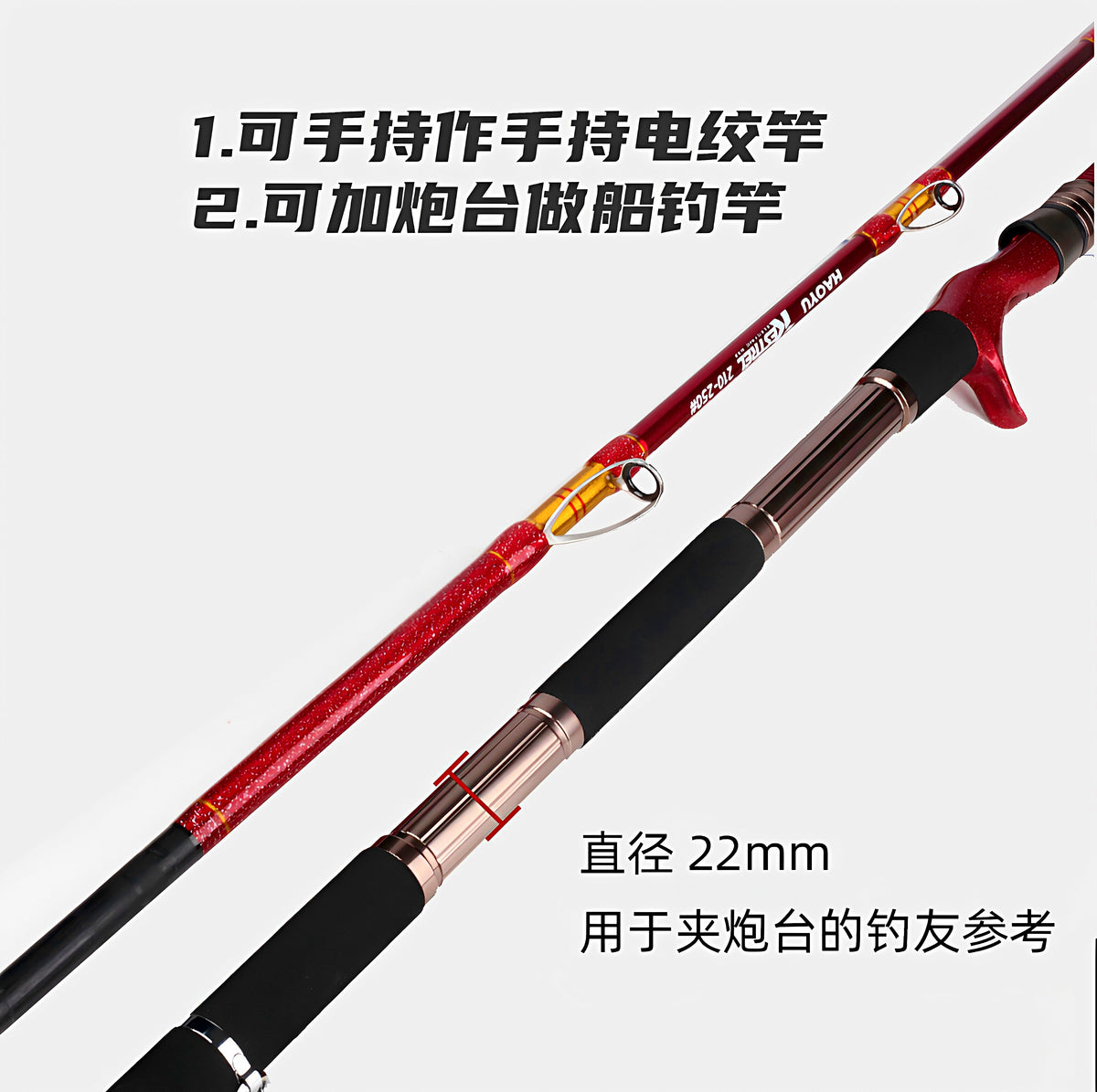 Electric Reel Boat Rod, 2.1 m (6 ft 11 in), 2-Piece – product photo