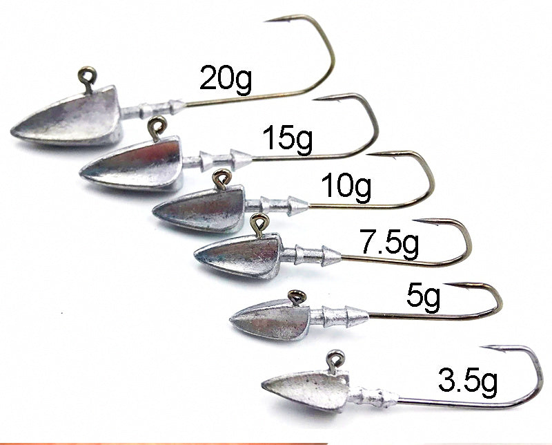 Triangle Jig Head Hooks for Soft Baits, 3.5–20 g (0.12–0.71 oz) – product photo