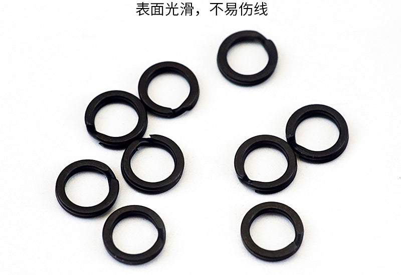 Stainless Steel Double Ring Connectors, Black, 10-Pack – product photo