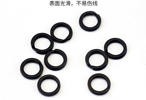 Stainless Steel Double Ring Connectors, Black, 10-Pack – product photo