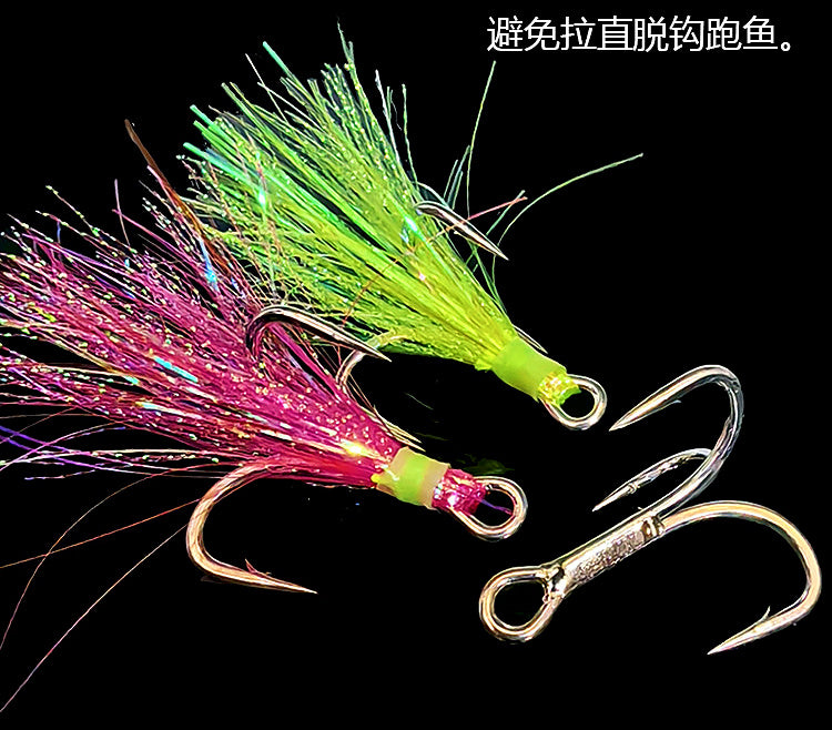 4X Treble Hooks, Sizes 4–2/0, Glow Bright Wire Colors – product photo