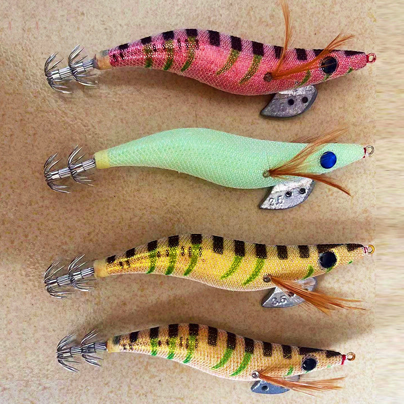 Glow Wood Shrimp Squid Jig with Rattle Bead, 3–3.5 g – product photo