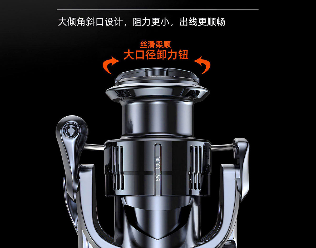 Spinning Reel, Metal Spool, 8 Bearings, 5.2:1, Sizes 1000–5000 – product photo
