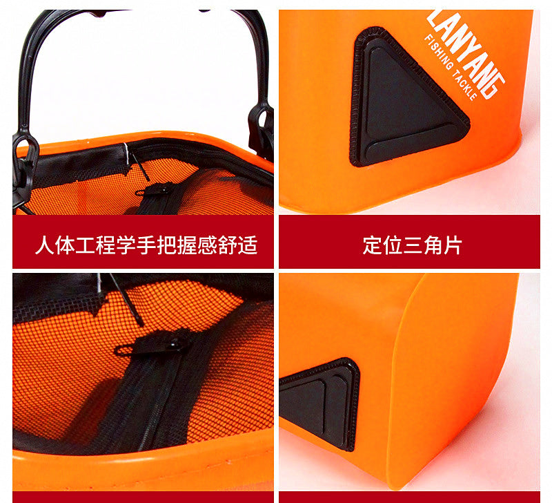 Collapsible EVA Fishing Bucket with 4.5 m (14.8 ft) Rope – product photo